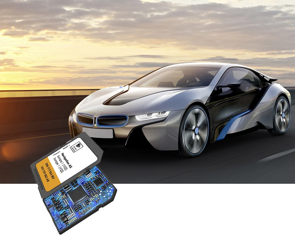 ใหม่สําหรับ VW ค้นพบ Media Navigation AS V20 แผนที่ UK ยุโรป 2025 Sat Nav SD การ์ด 32GB