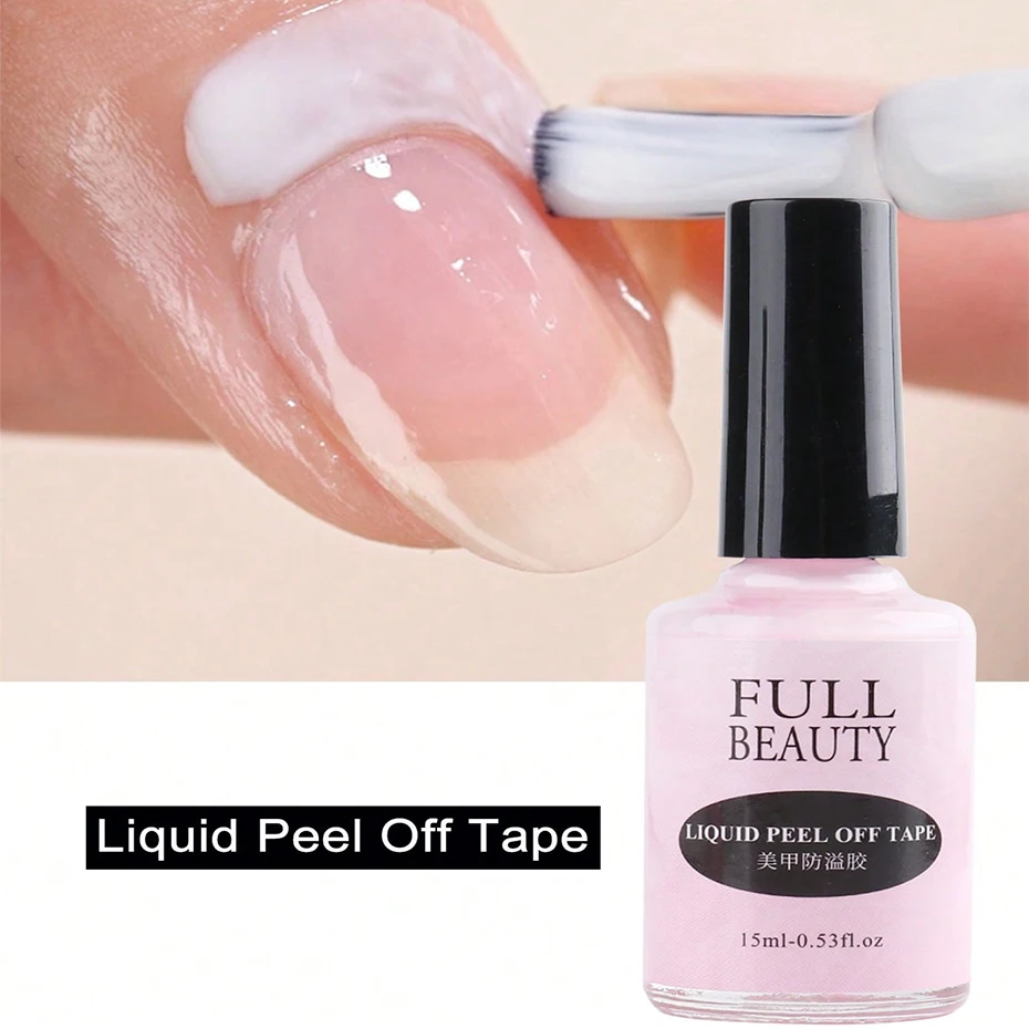 15ml Peel Off Latex Antifreezing Nail Liquid Anti-overflow Glue Nail Edge Protection Fast Dry Nail Skin Care Tool With Tweezer