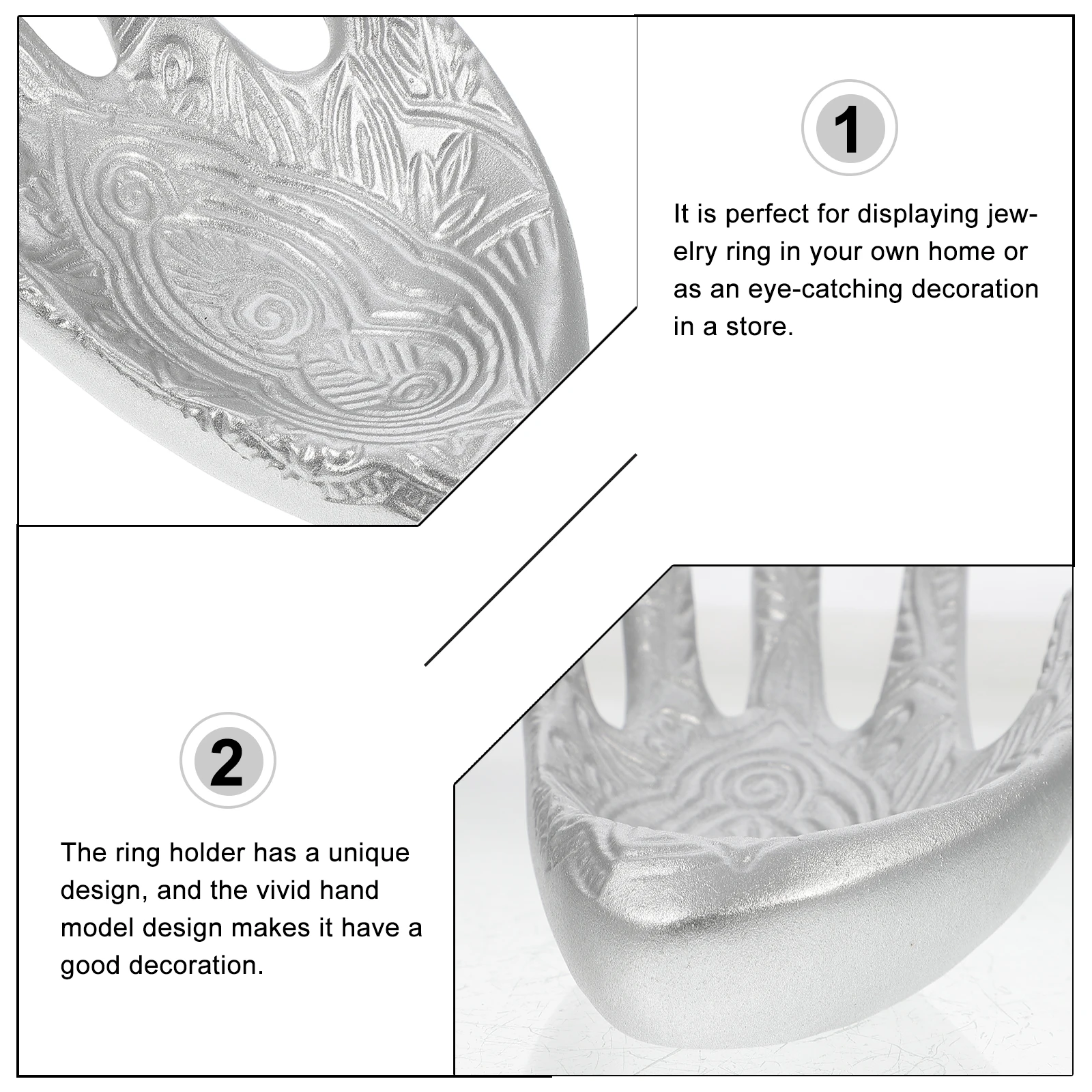 

Ring Hand Holder Resin Jewelry Display Stand Storage Rack For Home Store Decoration Vivid Mannequin Design Abrasion Protection