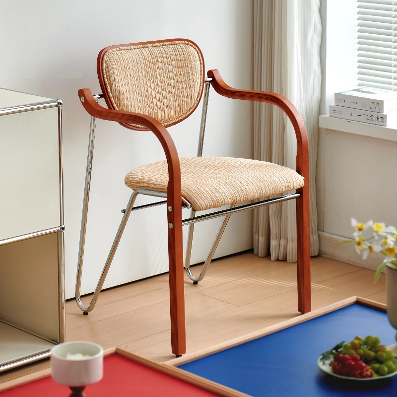 

Dining chair niche high-end medium antique chair solid wood armrest household small apartment loose wind chair