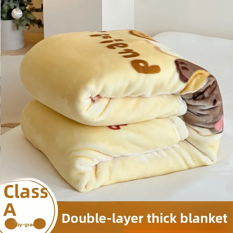 

Утолщенное двухслойное одеяло из кораллового флиса для детей, теплое зимнее покрывало, одеяло-плед для студенческого общежития, постельное белье из полиэстера