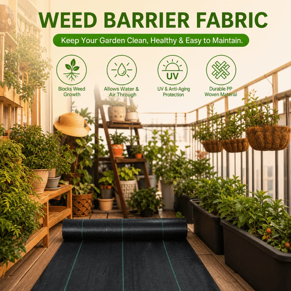 Polypropylene Weed Barrier Fabric Weed Control Anti Aging Landscape Fabric 70 g/m² UV Resistant Agricultural Ground Cover