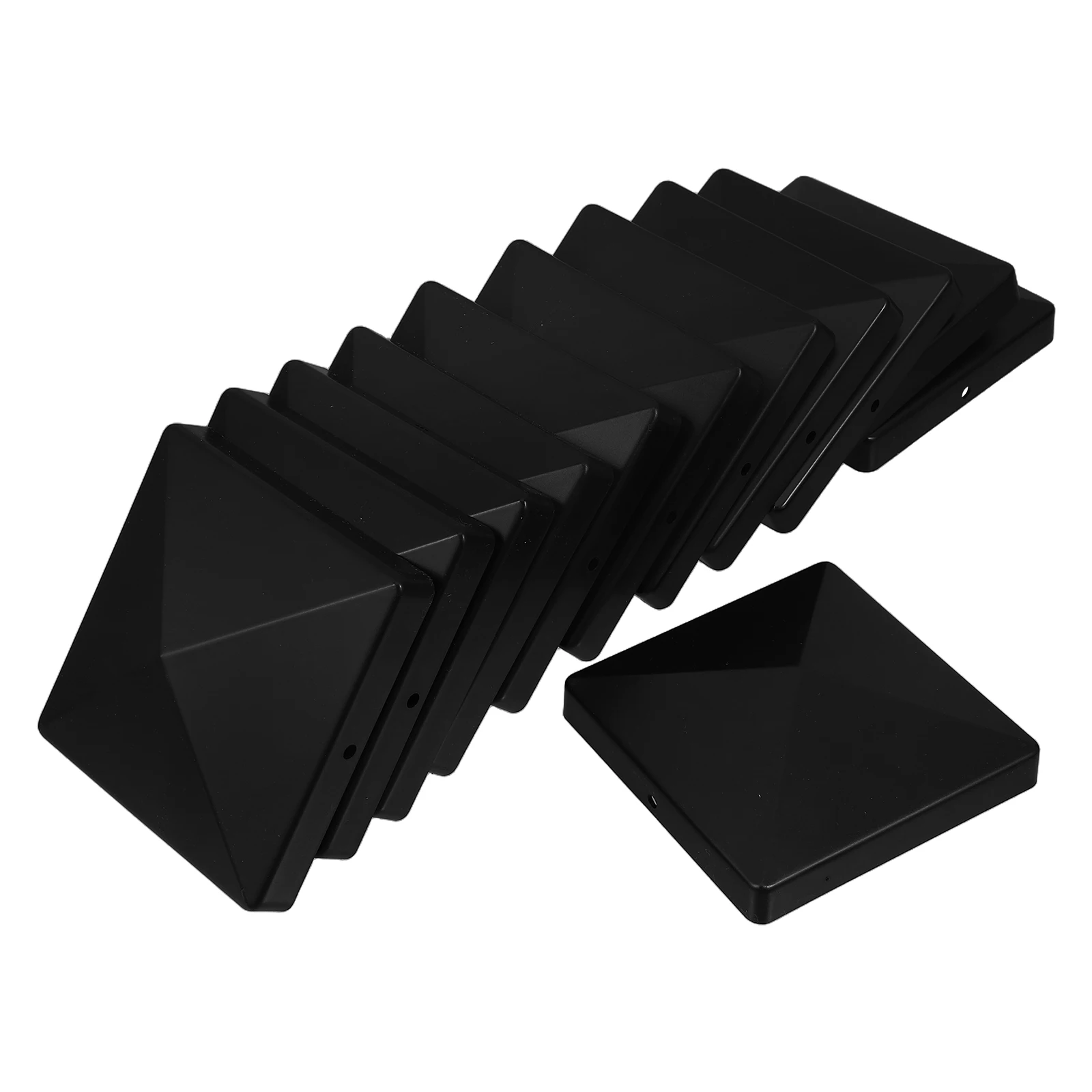 

12 Pcs Fence Post Cap Decking Pyramid Covers Black Outdoor Topper Durable Plastic Vinyl Caps for Garden Railing