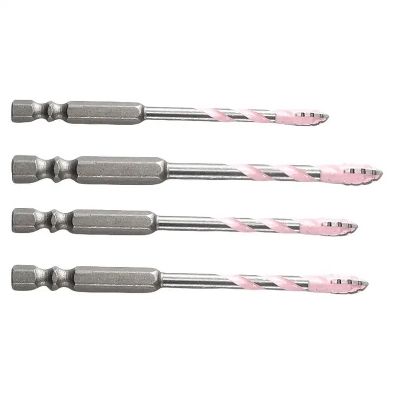 

Concrete Drill Bits Brick Bits Set Of 4 Eccentric Serrated Multi-Purpose 4 Flute High-Strength Masonry Drill For Glass Drywall