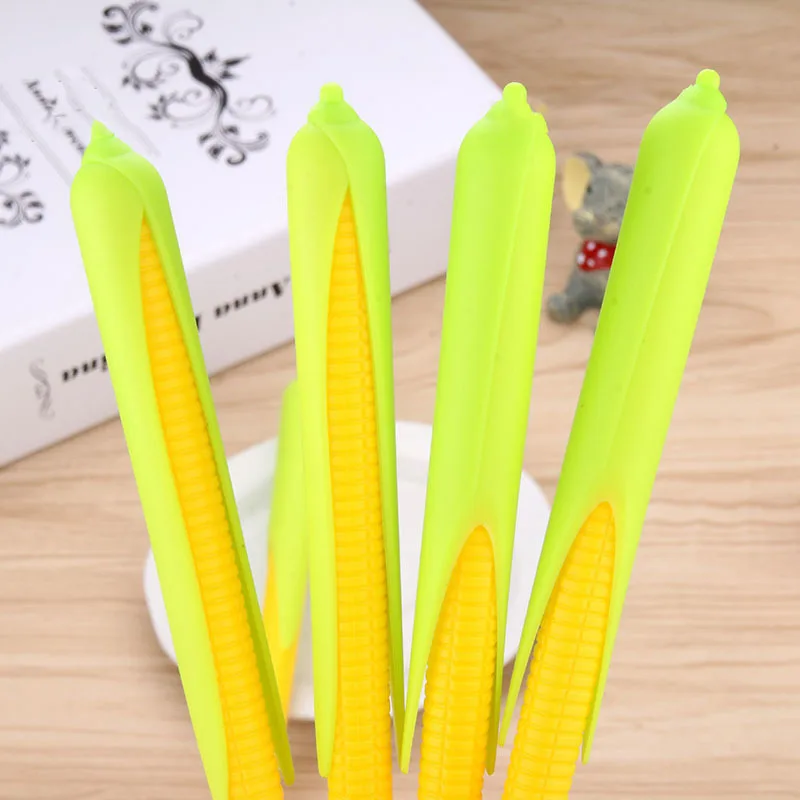 

4 Piece Stationery Cute Corn Creative School Office Gel Pens Gift Kawaii Supply Handles Sweet Pretty Lovely Vegetable Gel Pen