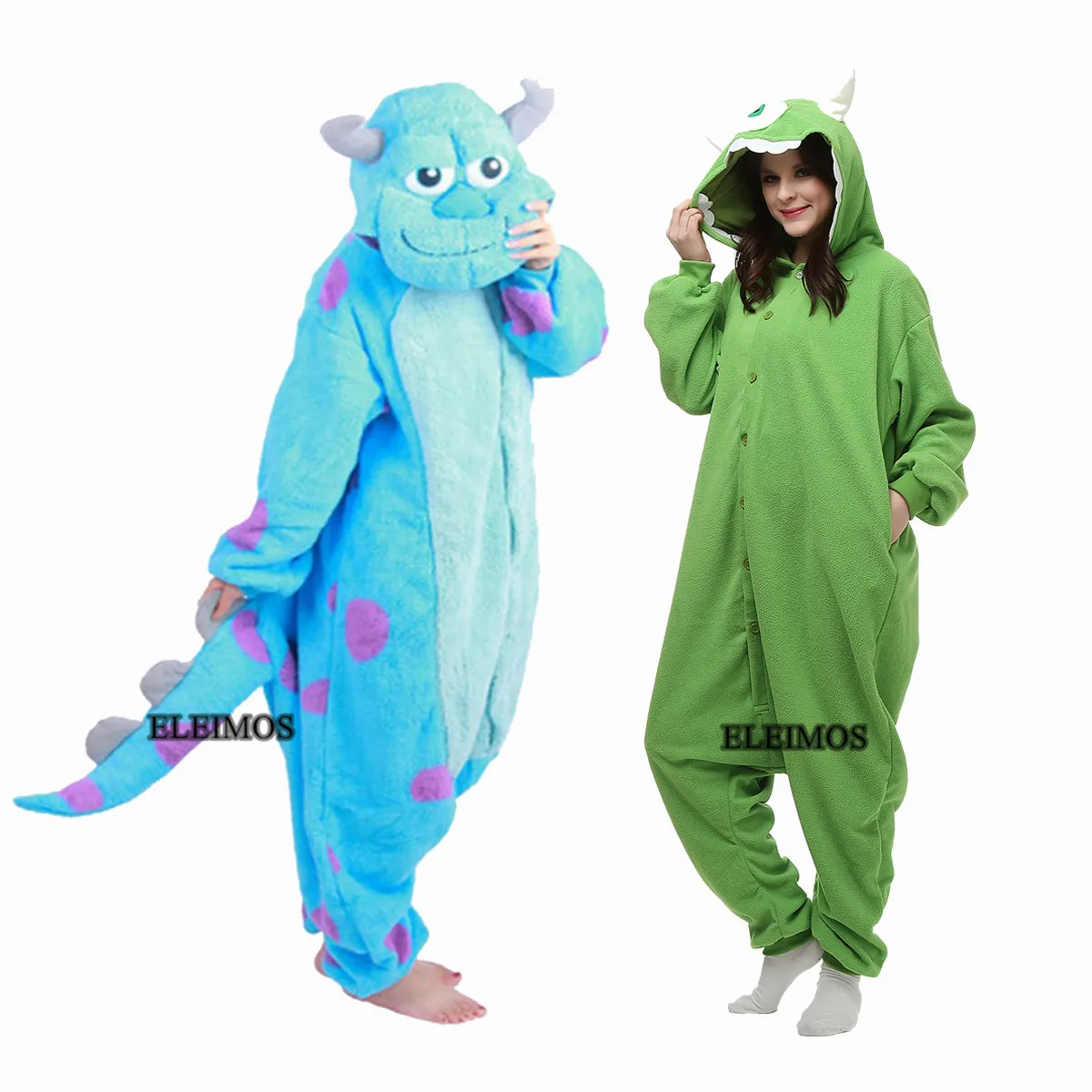 ELEIMOS-Pyjama Kigurumi Monsters pour hommes et femmes, Onesie pour adultes, Animal, Halloween, Cartoon Homewear, Cosplay Costume, 2XL, 3XL