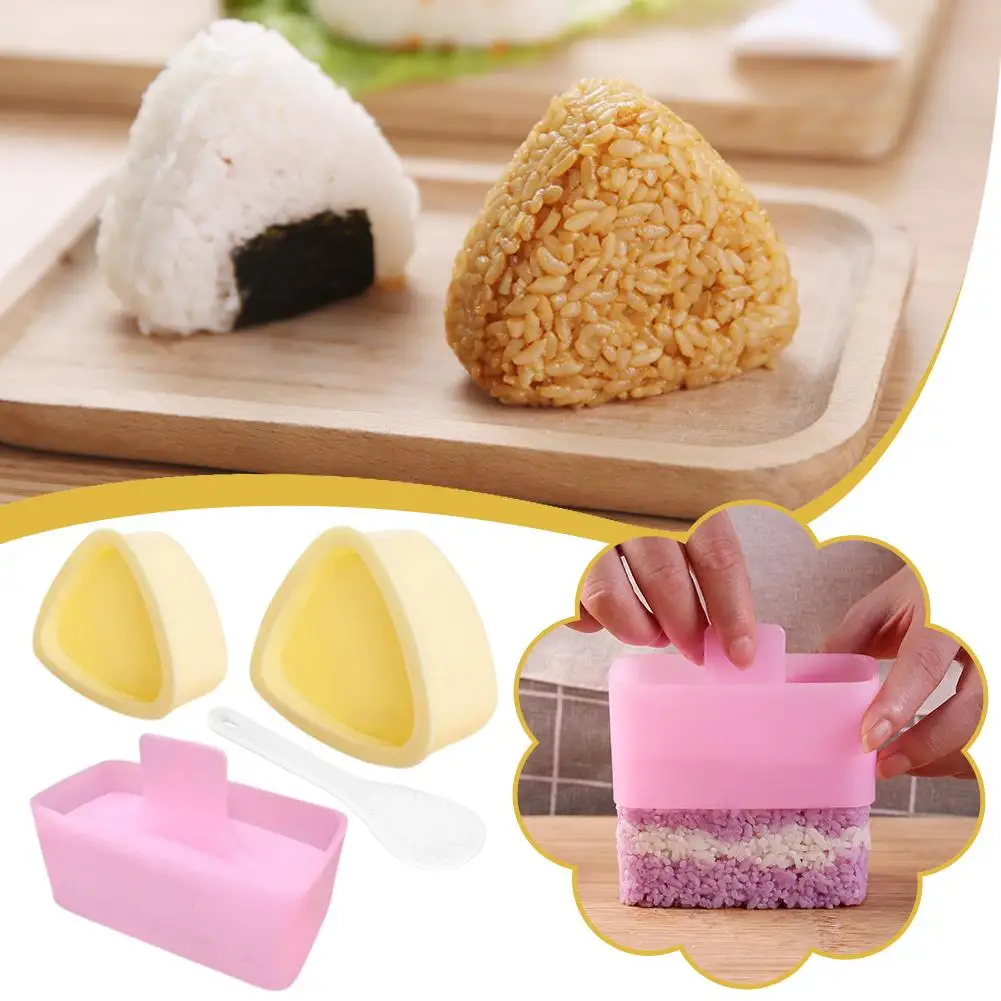 Onigiri Form, 3 Stück Reisform Musubi Maker, Musubi Maker Pressform, Dreieck Reis Ball Form Maker Sushi Form für Kinder Mittagessen Bento – Detail 3