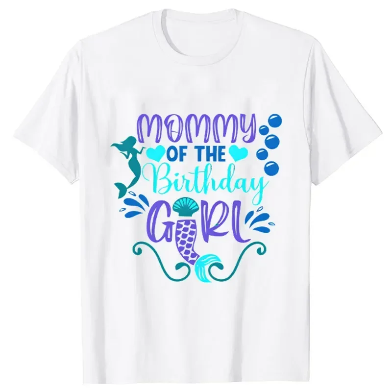 Matching Family Outfits Mermaid Fashion Graphic Tops Short Sleeve Tee Unisex Kids Tshirt Clothing Birthday Girls Party T-shirt