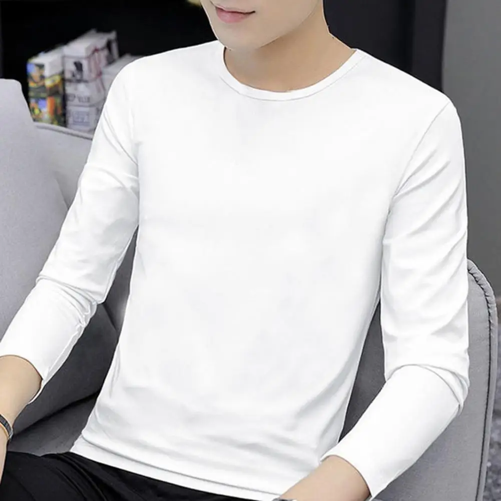 

New T-Shirt T-Shirt Undershirt Casual O-Neck Daily Vacation Long Sleeve Long Sleeve T-Shirts Male Men Pullovers