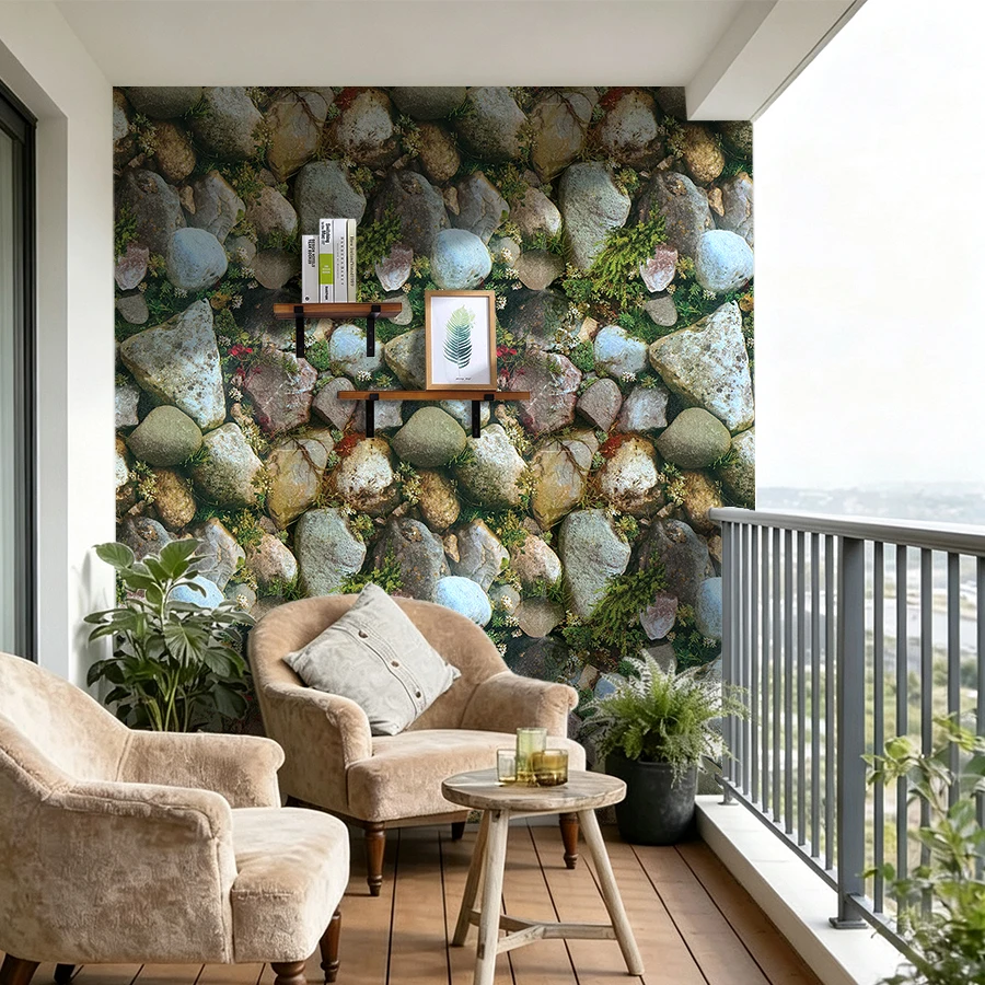Natural Style 3D Green Plant PVC Wall Stickers, Home Garden Background Wall Wallpaper, Stickers for Homestays, Balconies