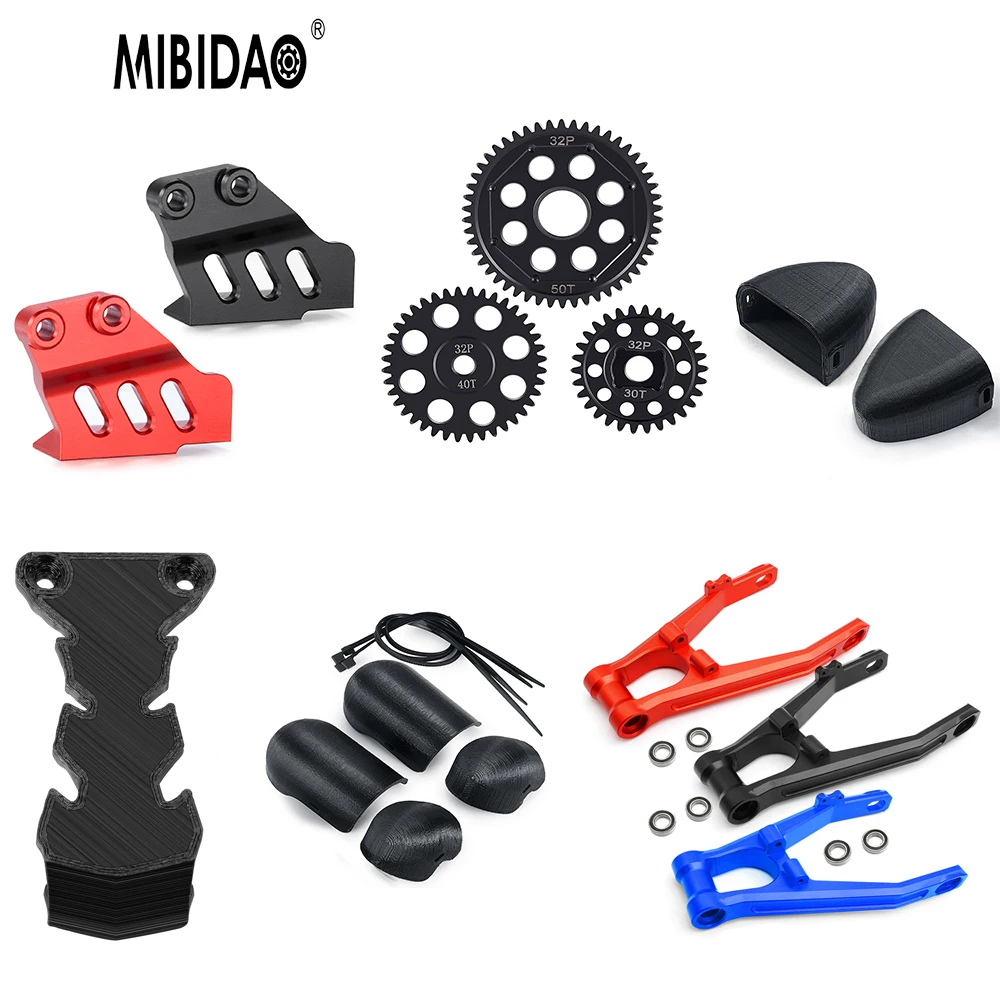 MIBIDAO Metal Motor Gear  Swing Arm Rear fender protector for 1/4 PROMOTO-MX RC Motorcycle Upgrade Parts