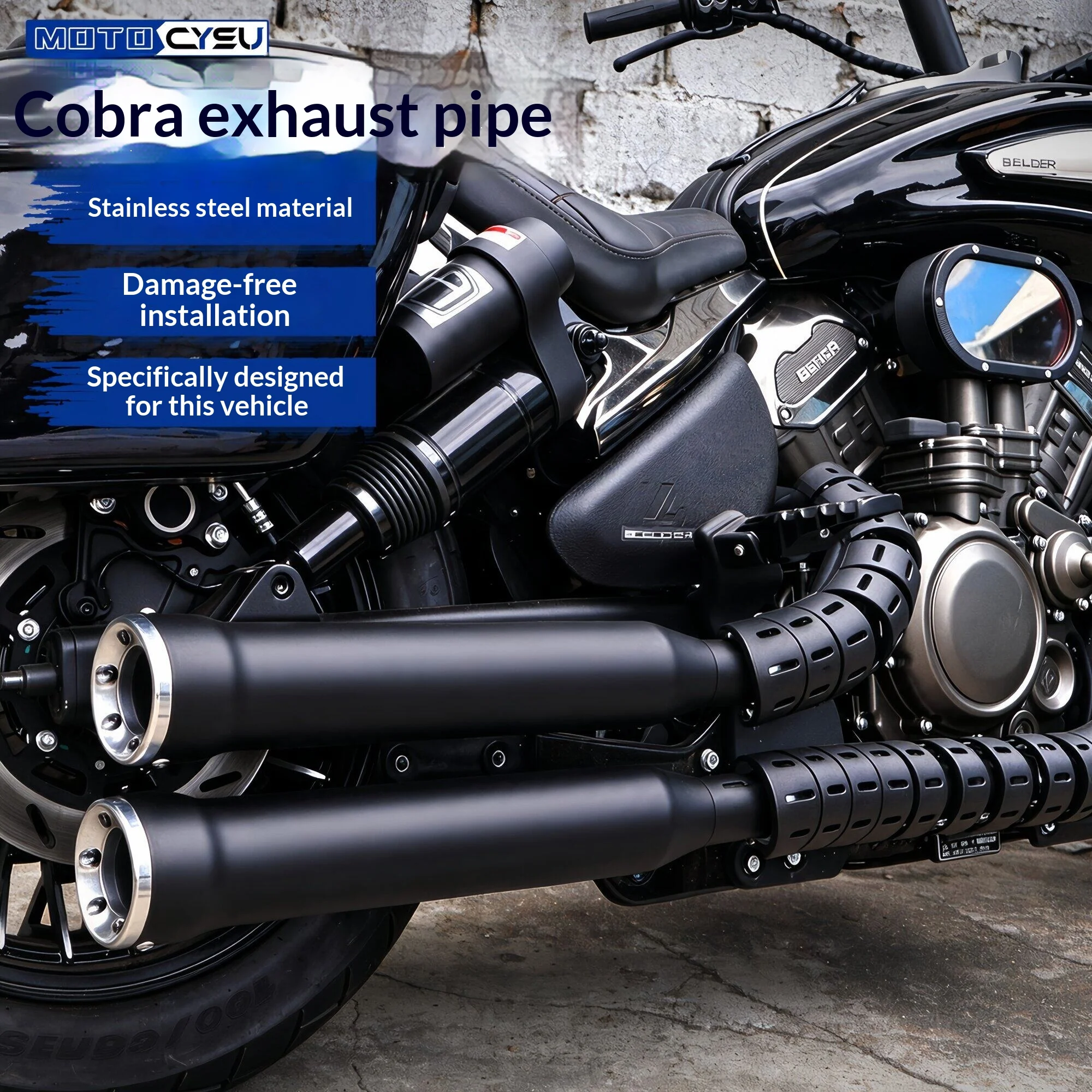 【Premium】For Blackflag 600 modified exhaust pipe, thick, low-pitched Blackflag 600 Eyesnake exhaust pipe parts