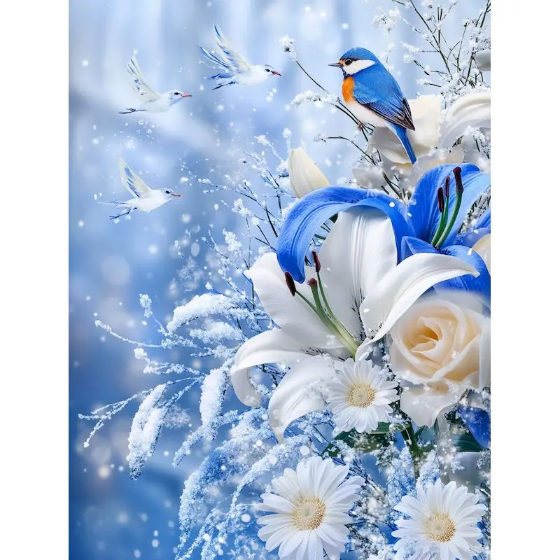 

RUOPOTY Diy Painting By Numbers Kits For Adults Bird Flowers Animals Acrylic Paint On Canvas With Frame For Home Decors