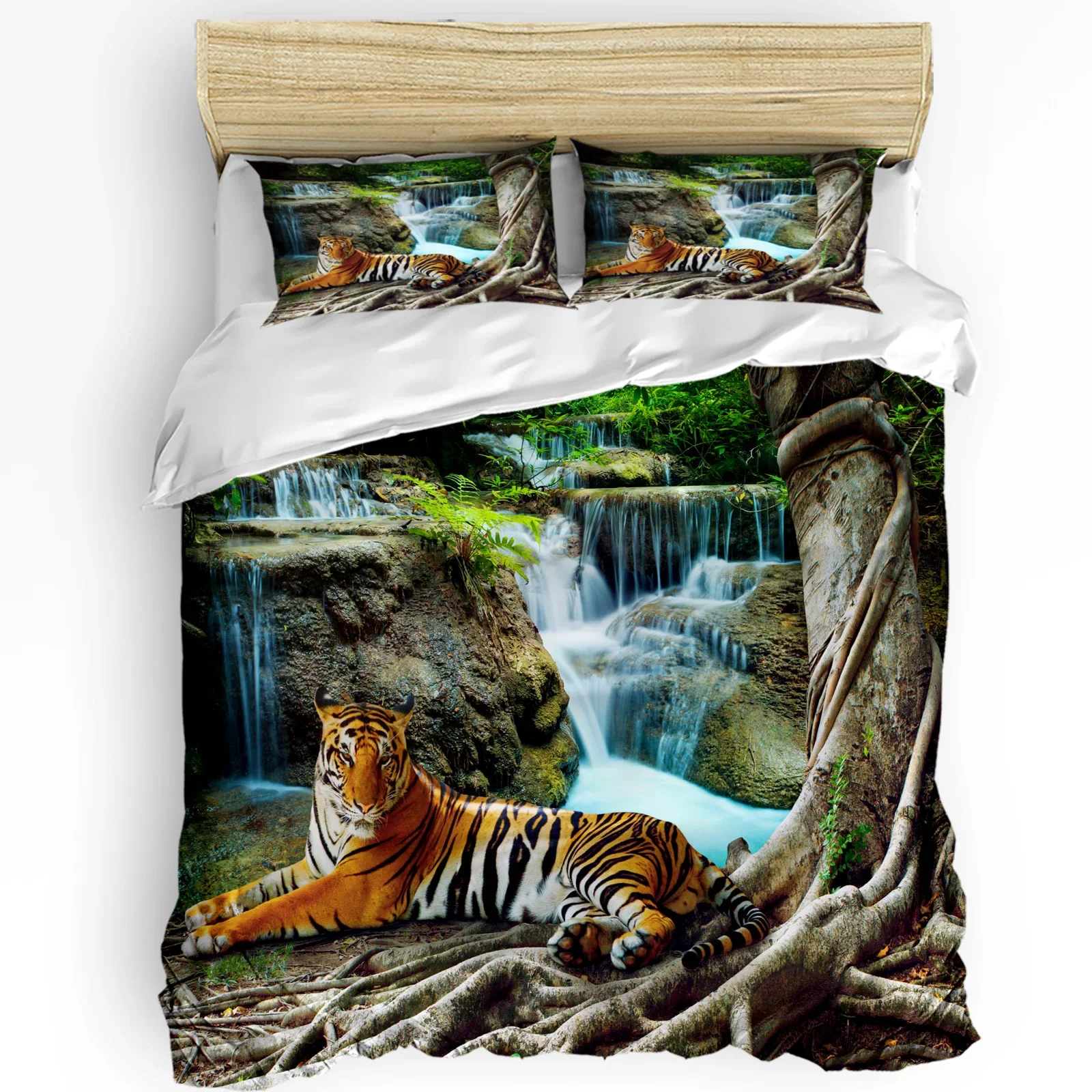 

Forest Animal Tiger Printed Comfort Duvet Cover Pillow Case Home Textile Quilt Cover Boy Kid Teen Girl Luxury 3pcs Bedding Set