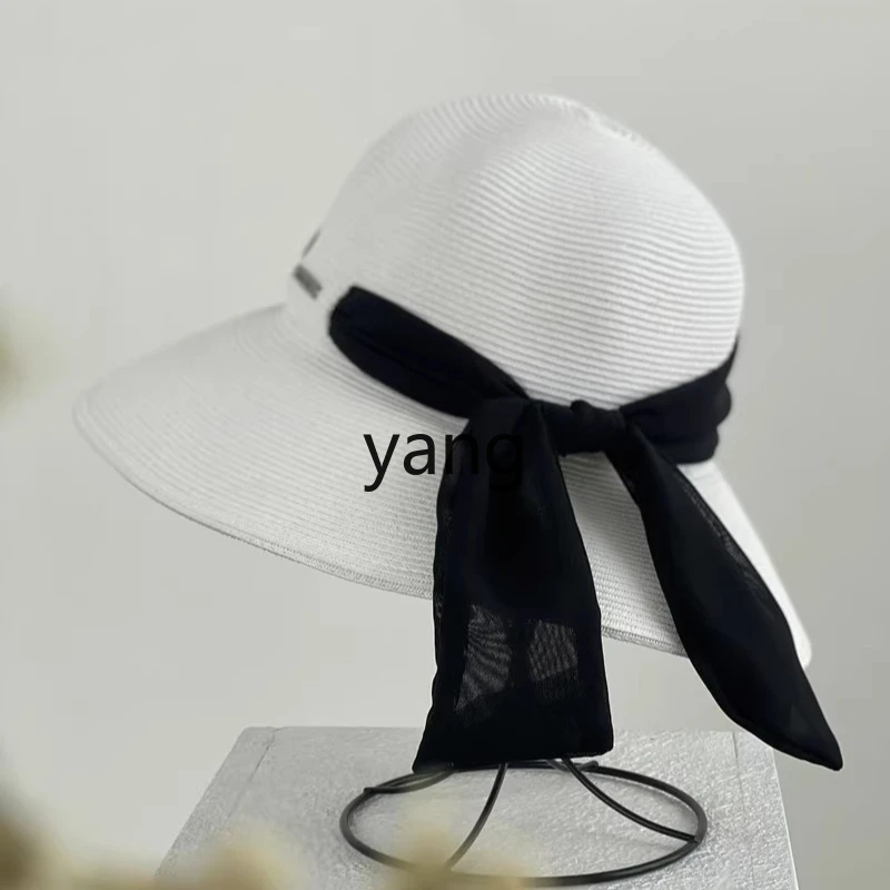 

LMM retro big brim French basin hat seaside sunscreen sunshade bucket hat