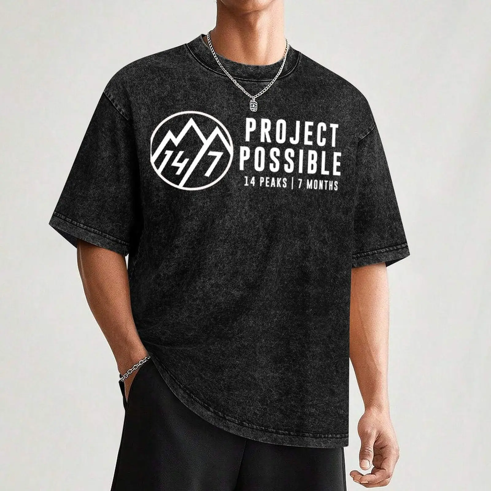 14 Peaks Nothing is Impossible Nimsdal Purja Project T-Shirt Relaxed Fit Casual Short Sleeve
