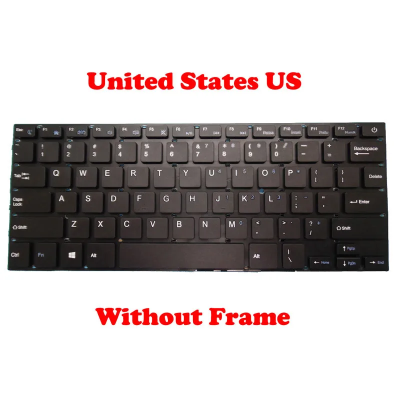 Laptop Keyboard For Insys 14P FV8-1402 FV5-ML1401 14'  English US Arabic French ARFR Belgium BE Turkey TR Black NO Frame New