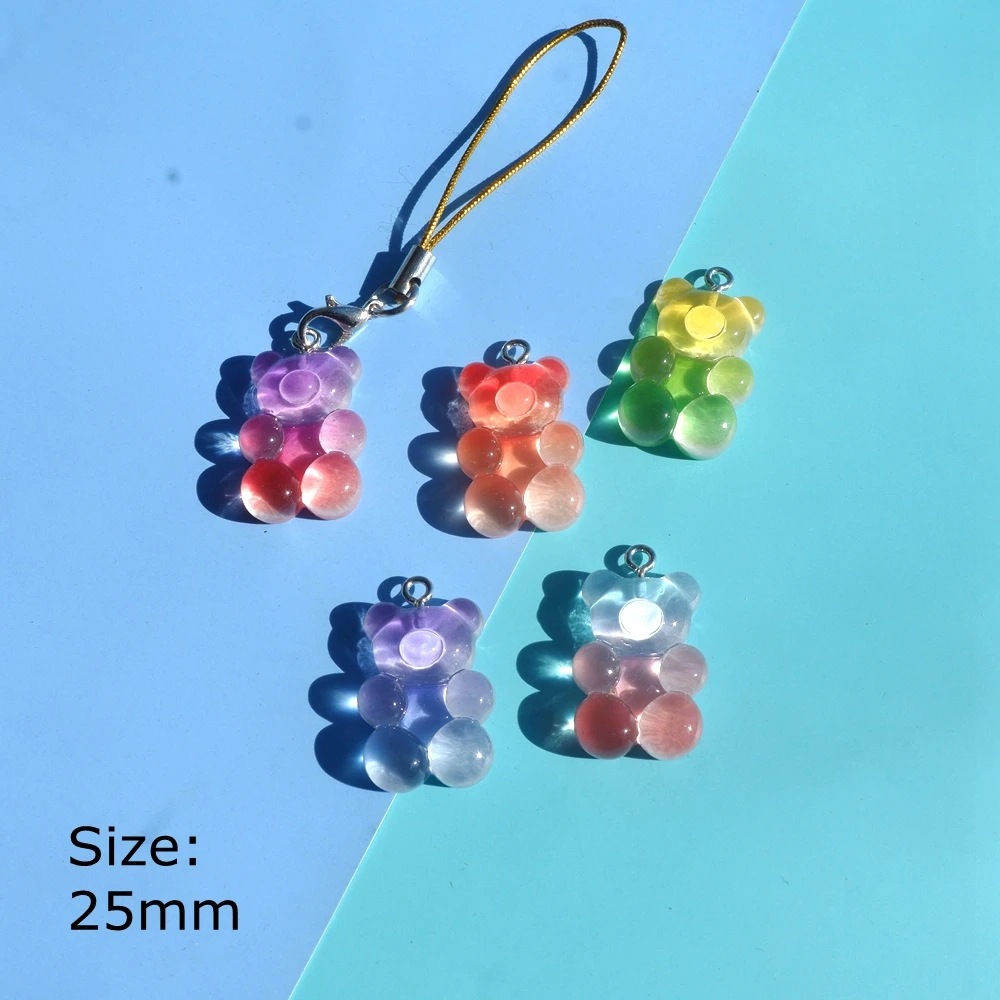 Cute Bear Candy Charms for Earring Bracelets Jewelry Making DIY Pendants Wholesale Bulk