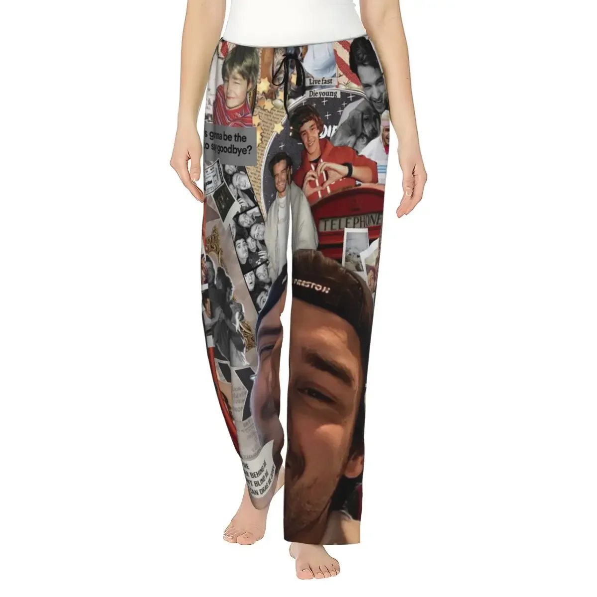 

Custom Liam Payne Photo Collage Women Pajama Pants Lounge Sleep Sleepwear Bottoms with Pockets