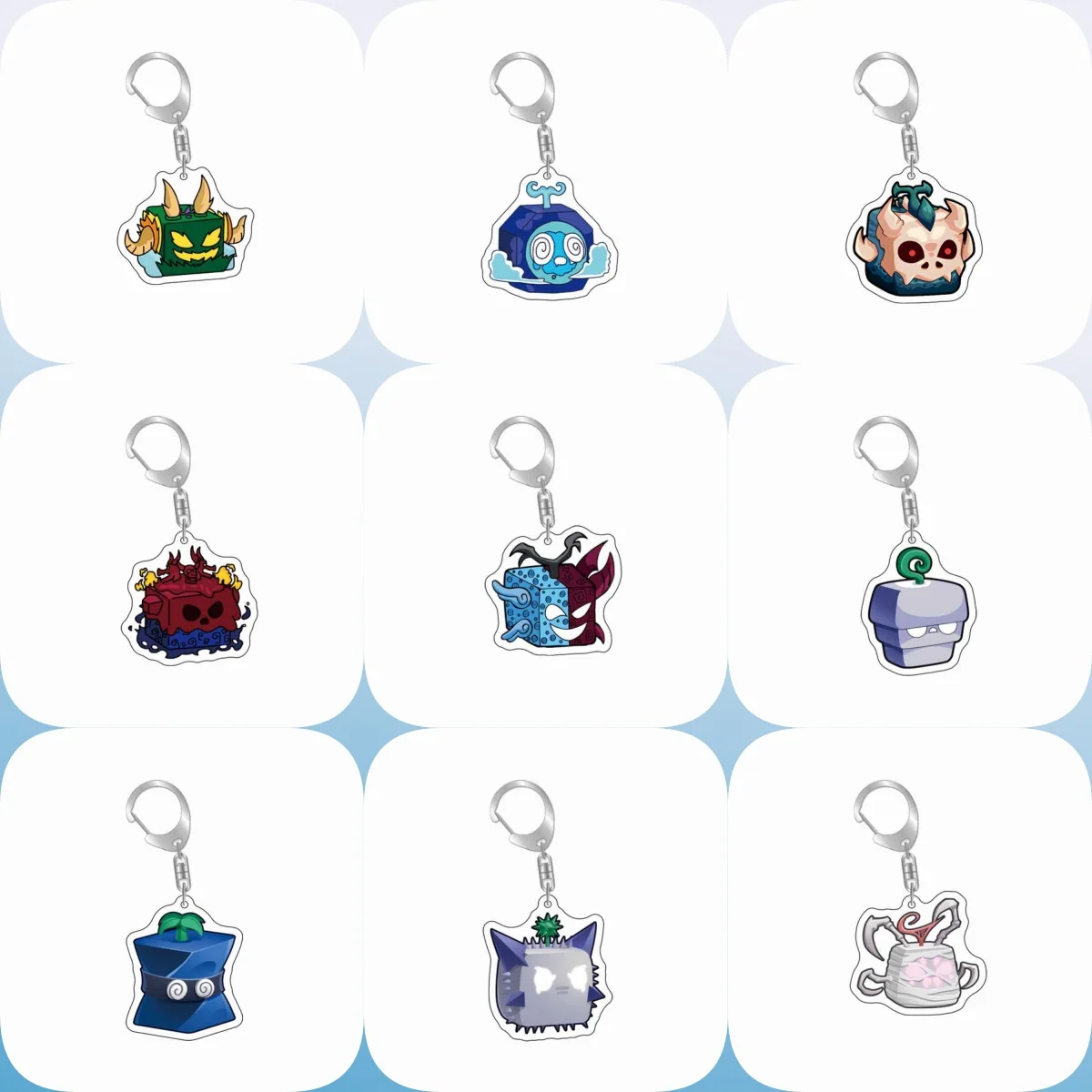 

6CM game Blox Fruits Acrylic Keychain Model Cosplay Characters Ornament Accessories Goods Collection Christmas Gifts