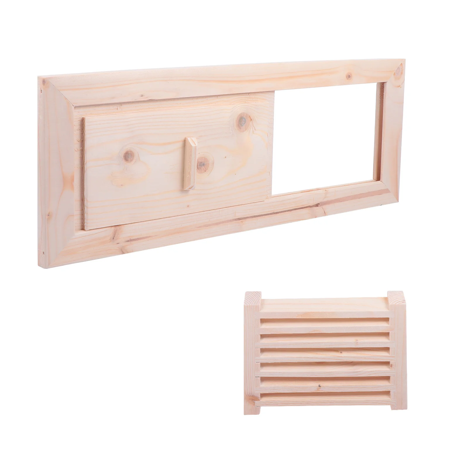 ห้องอบไอน้ํา Vent ผ้าม่านหน้าต่างซาวน่าพับ Cedar Air อุปกรณ์ Grille ไม้ชัตเตอร์ระบายอากาศแผง
