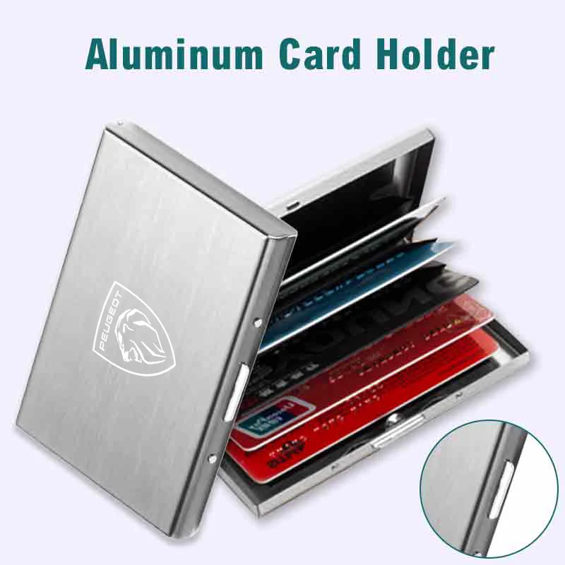 حامل بطاقة الأعمال الفولاذ المقاوم للصدأ حافظة بطاقات الهوية سليم محفظة معدنية لبيجو 206 307 308 3008 207 208 407 508 2008 5008 4008 #6