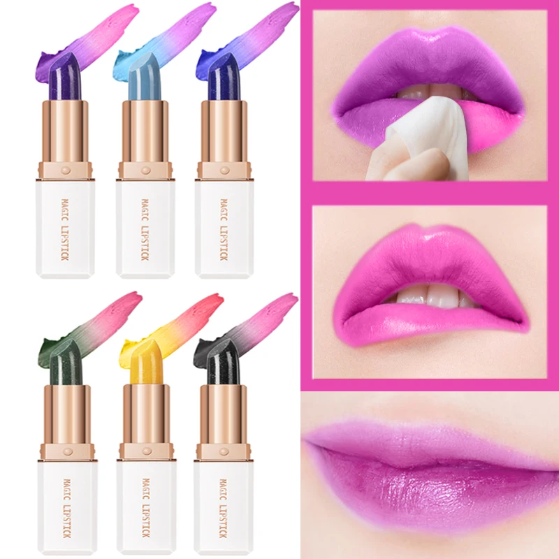 6 Colors Magic Lipstick Temperature Color Changing Lipstick Gloss Moisturizing Long Lasting Waterproof Crystal Jelly Lip Balm