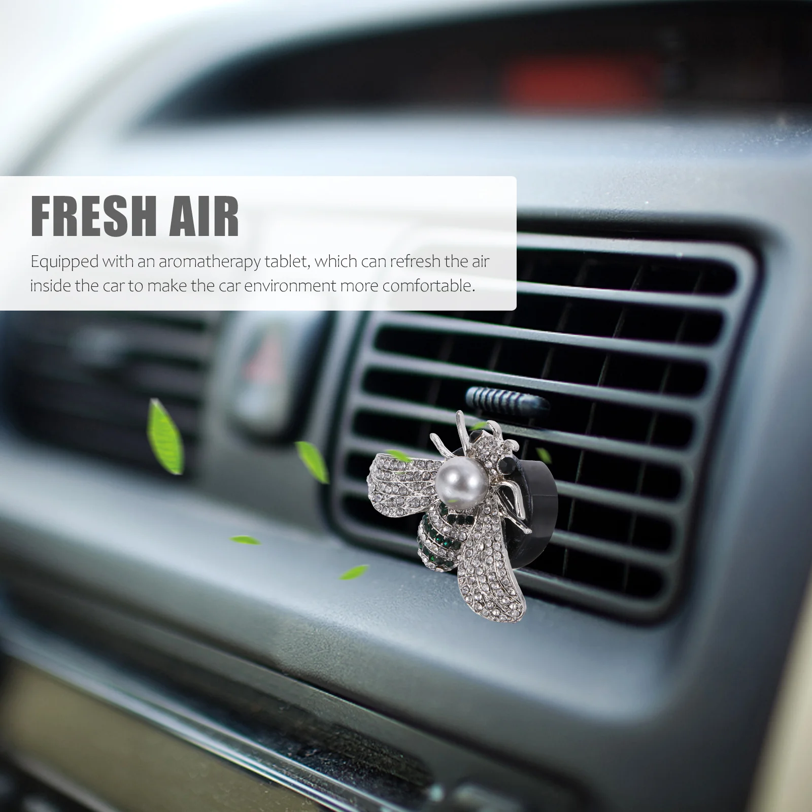 

1 Set Air Vent Clip Rhinestone Bee Aromatherapy Charm Car Diffuser Auto Perfume Decor Car Outlet Freshener Interior