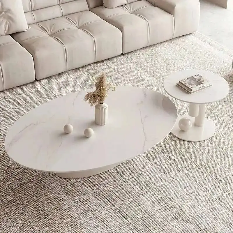 

Luxury Coffee Tables Modern Minimalist Office Round Insulation Tables Sets White Living Room Stolik Kawowy Household Items