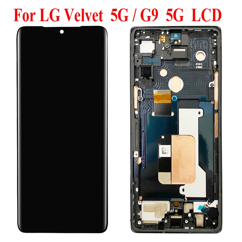 

Original AMOLED LCD For LG G9 LM G900N LG Velvet LM G910EMW LCD Display Touch Screen With Frame 6.8" LG G9 Velvet 5G LCD Screen