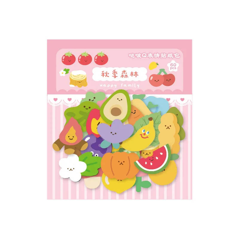 60 قطعة قطع ملصق حزمة التعبير الحيوانات الأليفة ملصق الكورية الكرتون التعبير حساب اليد DIY Gu بطاقة لاصقة تزيين 4 نماذج #5
