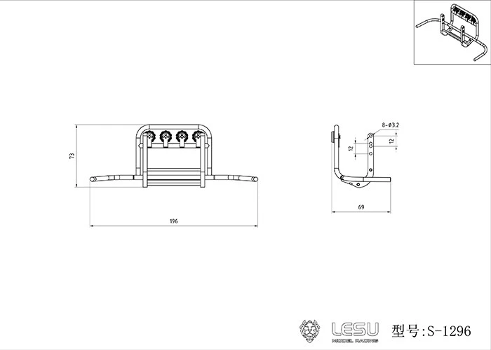 RC 1/14 LESU LKW LED-Scheinwerfer für Tamiya Hydraulikbagger Lader Muldenkipper für SCANIA MAN VOLVO Anhänger Kipper DIY-Teile – Detail 1