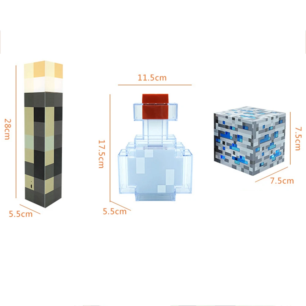 Brownstone Torch LED Lamp Potion Bottle Light USB Rechargeable Night Light Kids Xmas Gift MyWorld Torch Light Birthday Gift