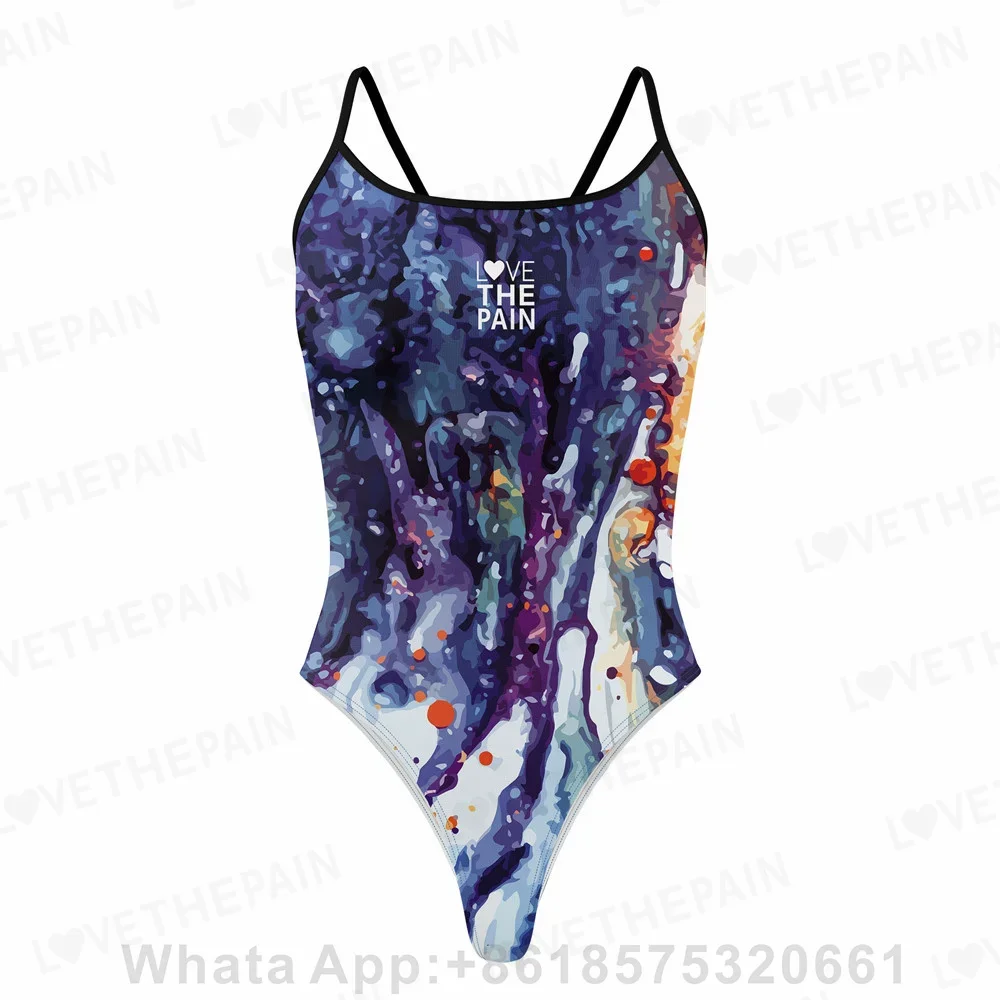 

Love The Pain Women Swimming Suit Outdoor Activity Pool Training Sports Swimwear Trajes De Bano Mujer One Piece Sports Swimsuit