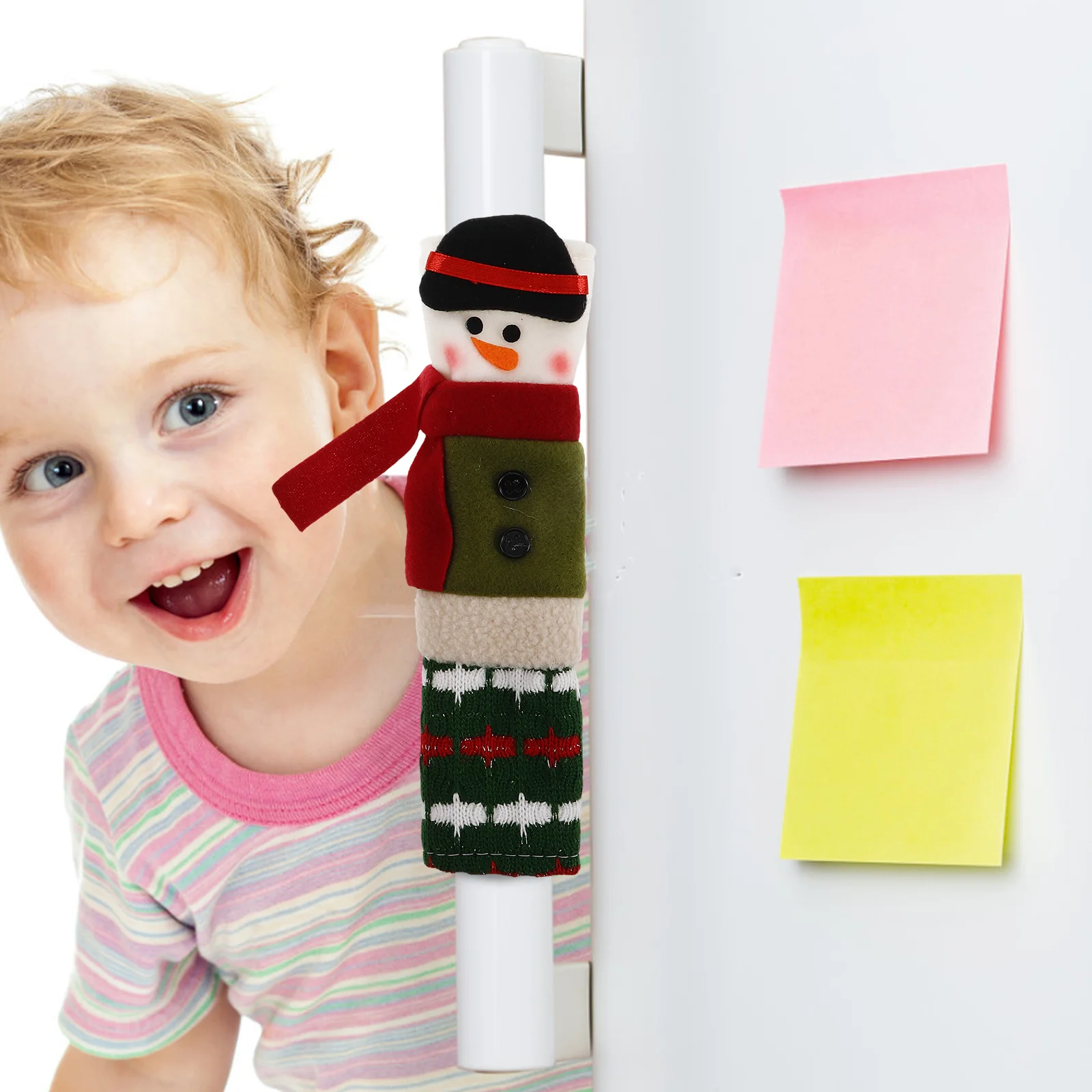 

3Pcs Christmas Refrigerator Door Handle Covers Snowman Design Soft Fridge Handle Sleeves Kitchen Appliance Protectors Holiday