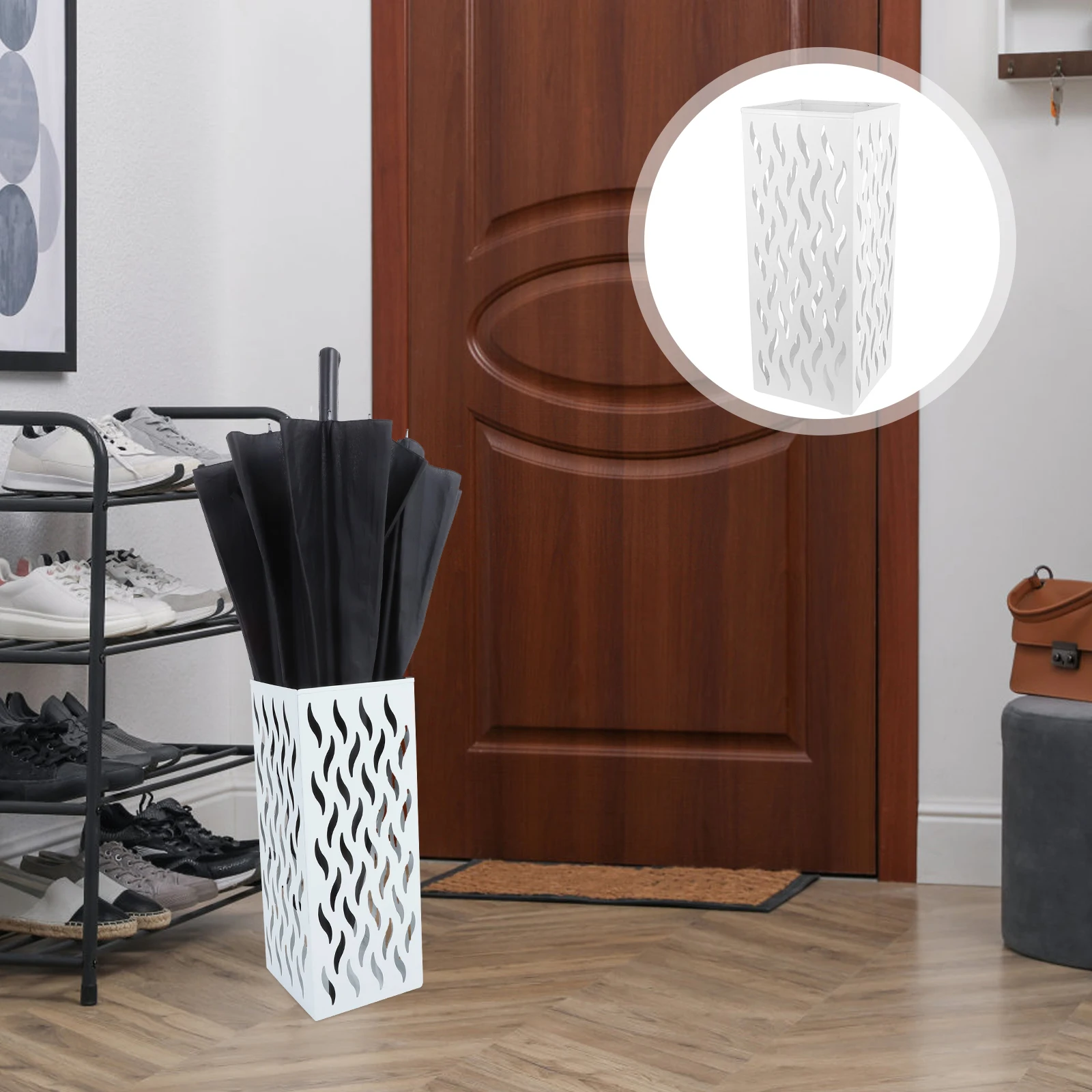 

Large Capacity Iron Umbrella Holder Storage Stand Home Hotel Entryway Antislip Base Modern Metal Umbrella Rack Tall Stand