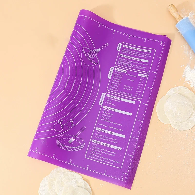 Silicone Kneading Dough Mat Silicone Table Mat Pad Sheet Baking Mat Pizza Cake Dough Maker Non-Stick Pastry Rolling Pad Bakeware