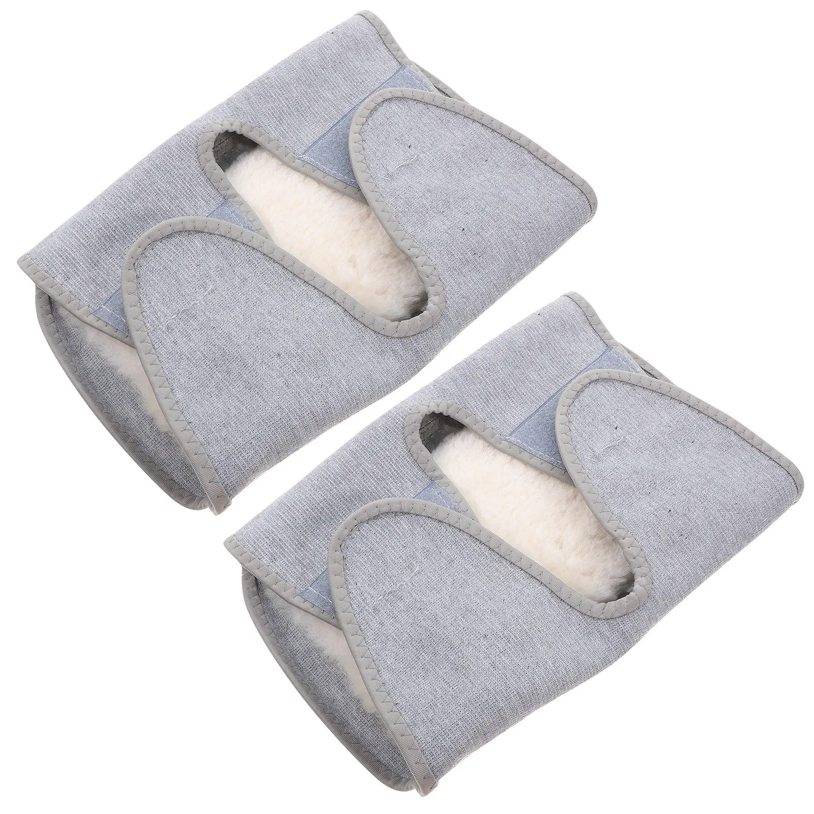 2Pcs Warm Knee Support Sleeves Ergonomic Elastic Knit Protector for Sports Running Hiking Basketball Football Xl Gray