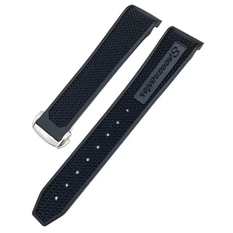 

PCAVO 19mm 21mm 20mm Watchbands For Omega Speedmaster 326 Watch Strap Seamaster 300 Black Sport Bracelet Rubber Silicone Soft