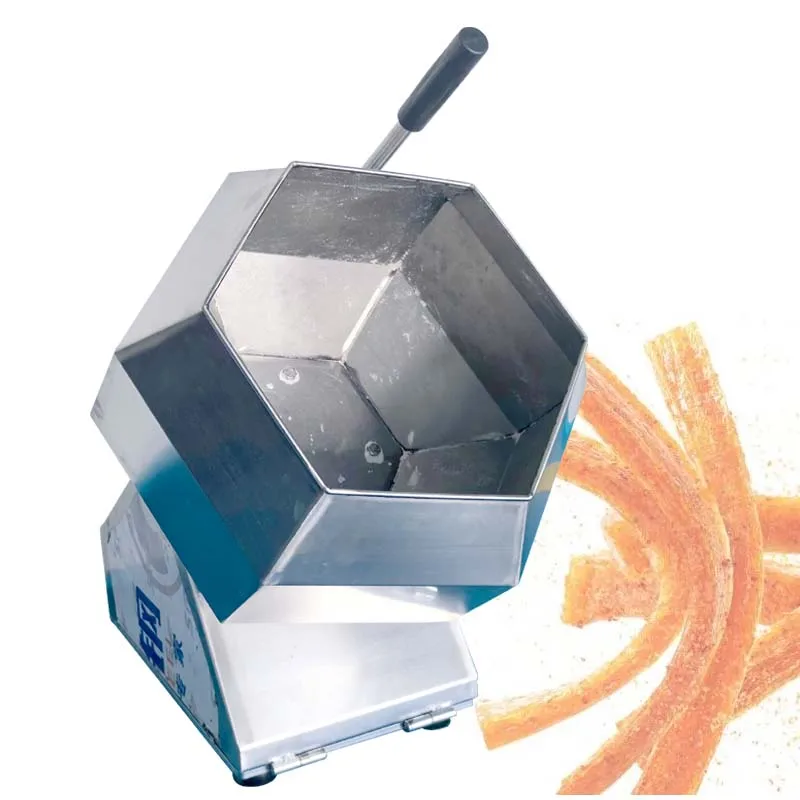 Licuadora octogonal de patatas fritas picantes, máquina de condimentos, equipo de mezcla de maní, máquina de recubrimiento de condimentos
