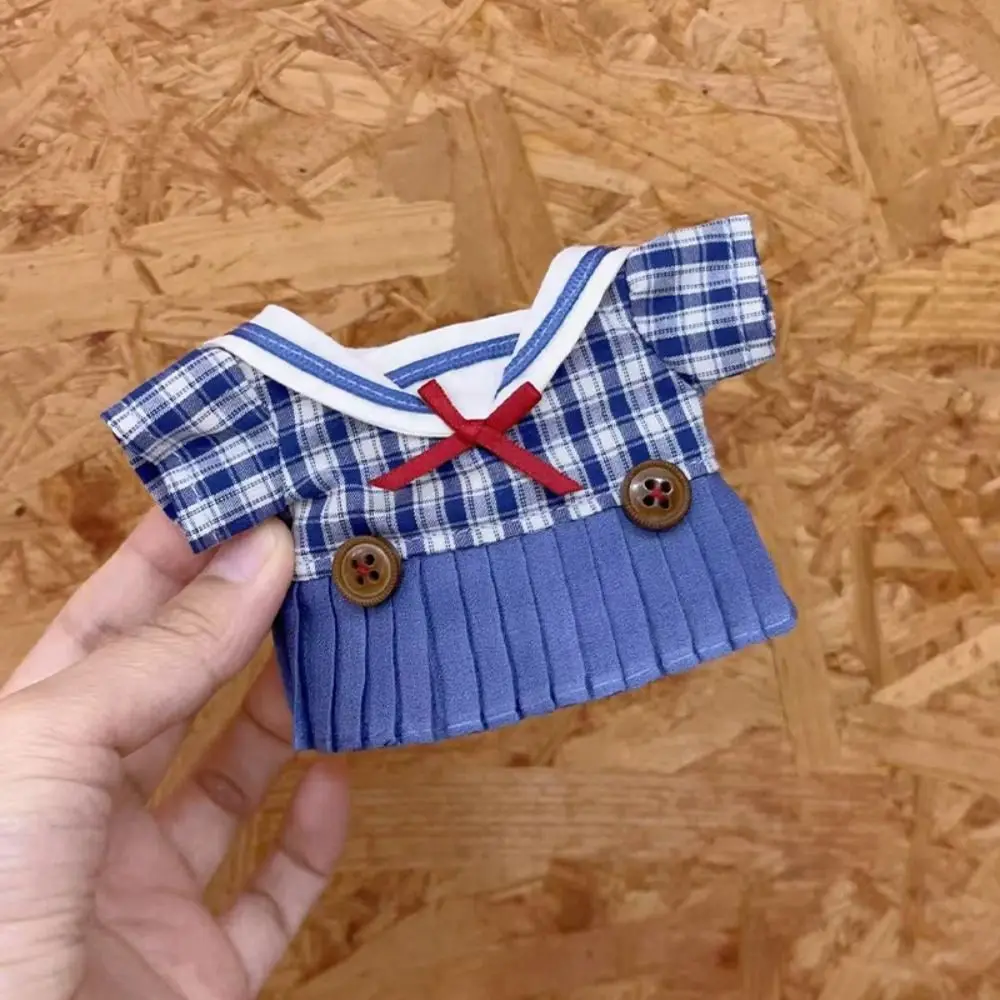 Ropa bonita para muñeca con lazo, vestido bonito de algodón para muñeca, minifalda para muñeca a cuadros exquisita, vestido para muñeca