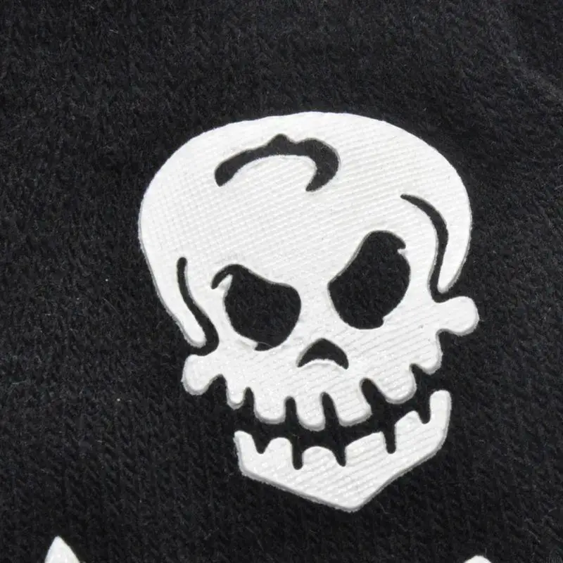 HXBA Kids Halloween świetliste szkieletowe czaszki Halfing Finger Rękawice świeci ciemnych dzianinowych rękawiczkach Cosplay