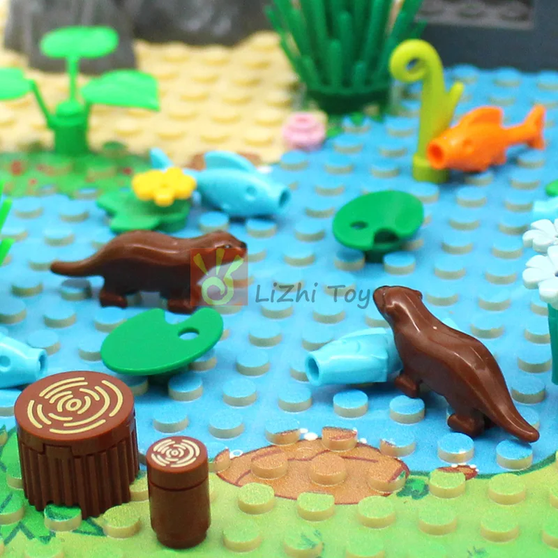 MOC-décennie s de construction Kanter pour enfants, jouets en plastique, briques Friends 67631, vue sur les animaux du zoo, compatibles avec les accessoires, modèle de construction