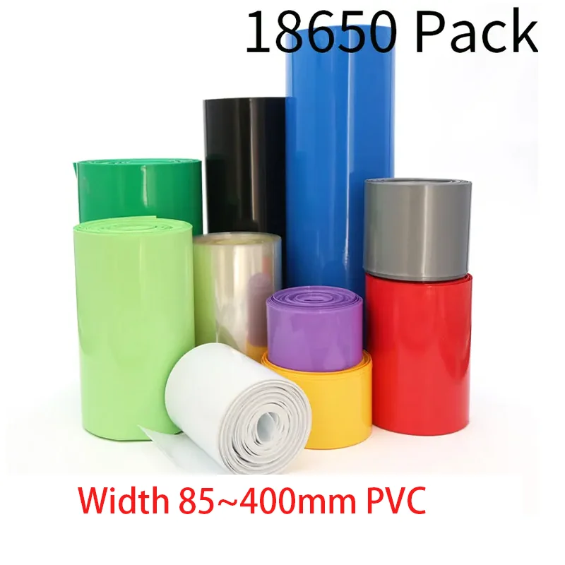 2/5m PVC Heat Shrink Tube Heat-shrink Film Width 23 ~ 80mm Insulation Sheath Cable Sleeve Wraping Cover 18650 Battery Case