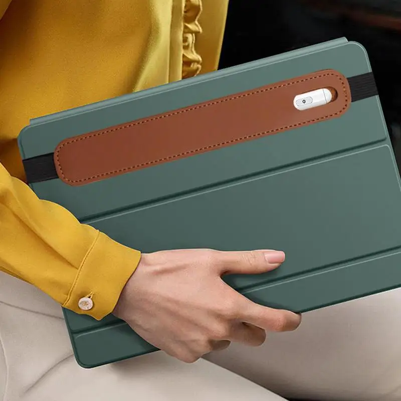 แบบพกพา Anti-Lost PU หนังหัวเข็มขัดดินสอสําหรับโน๊ตบุ๊คปากกากระเป๋าหน้าจอสัมผัสปากกาสําหรับสํานักงานการประชุม