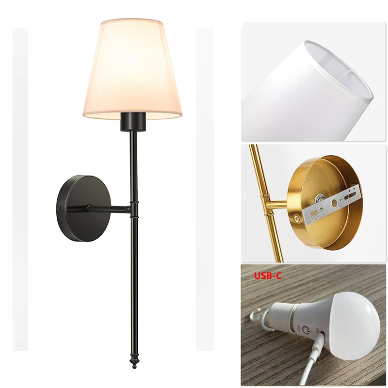 LED إعادة شحن الجدار مصباح RGB لمبة للإزالة اللاسلكية جدار ديكور لغرف النوم الممر المدخل دراسة تركيبات ديكور المنزل الداخلي