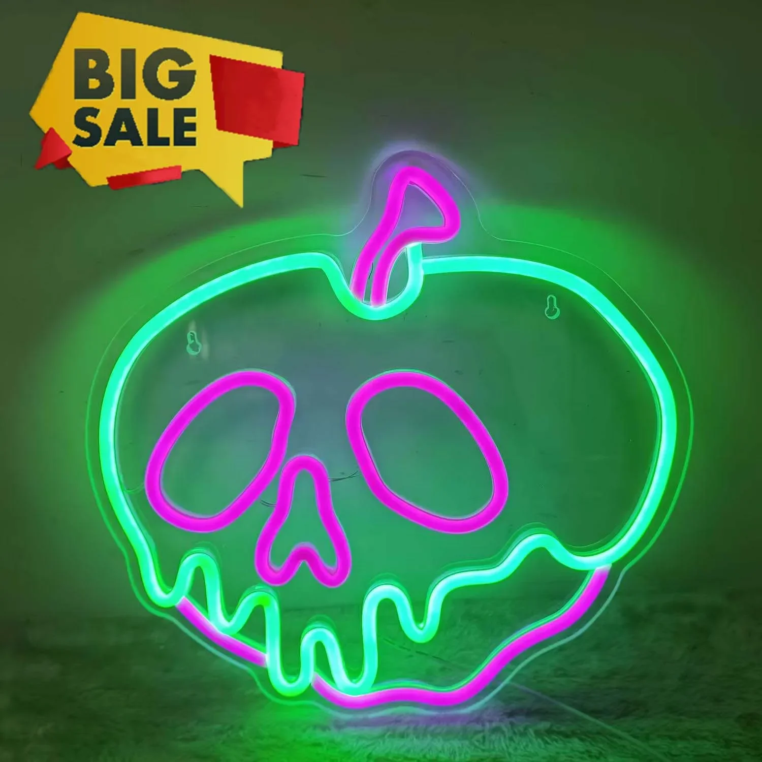 Skull LED Neon Sign USB Dimmable Neon Light Sign for Gameroom Bedroom Bar Livingroom Birthday Party Gift Wall Decoration