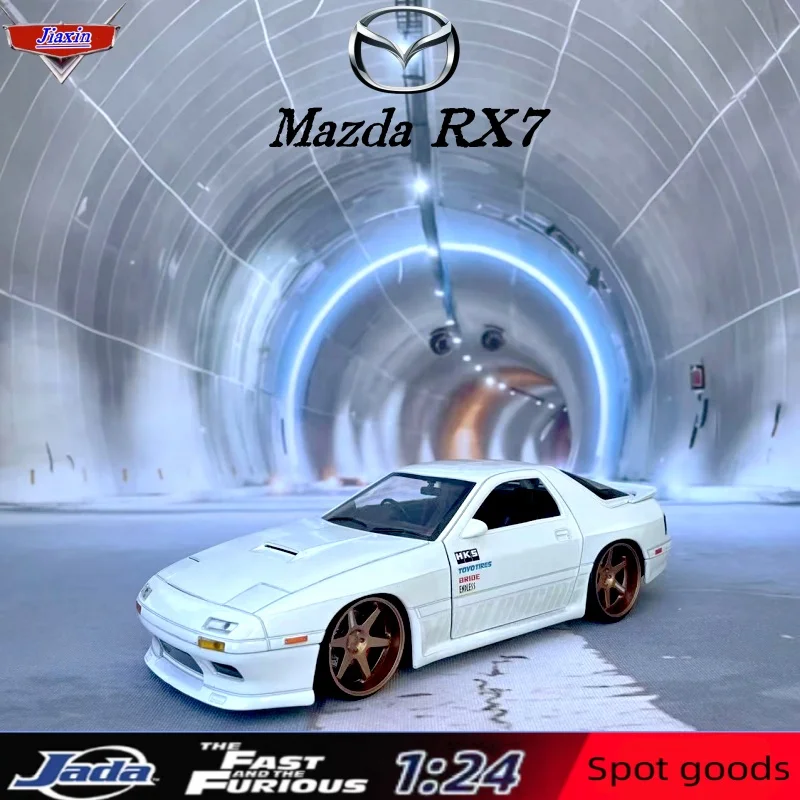 

JADA Fast & Furious Rare white Mazda-RX7 alloy model ornament collection for children