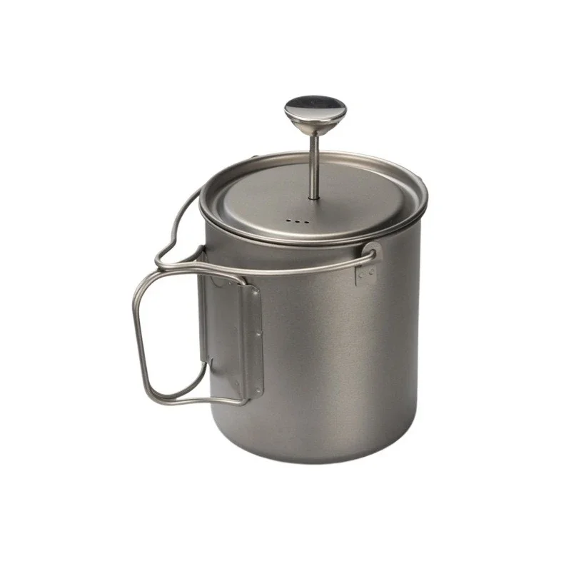 

Pure titanium method brewing teapot Hand brewing coffee pot Brewing coffee Filter cup French pot Household French filter