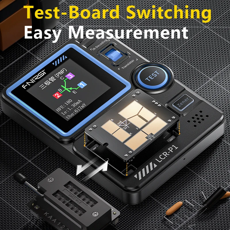 Imagem -03 - Transistor Tester Diodo Triode Capacitância Medidor de Resistência Lcr Esr Npn Pnp Mosfet ir Tester Multifunções Fnirsi-lcr-p1